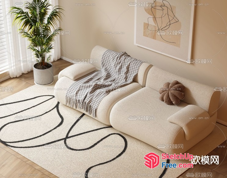 Elegant And Modern Living Room Interior 3D SketchUp File