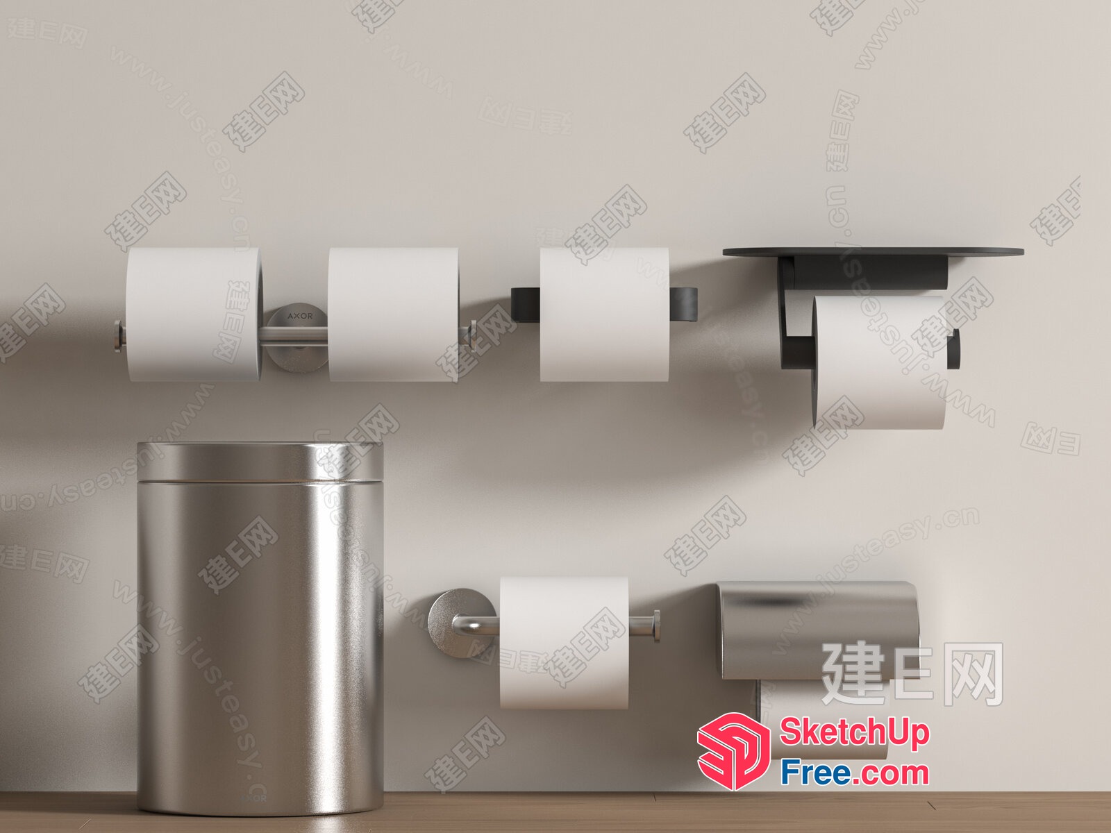 Bathroom Toilet Paper Roll Holder 3D SketchUp File