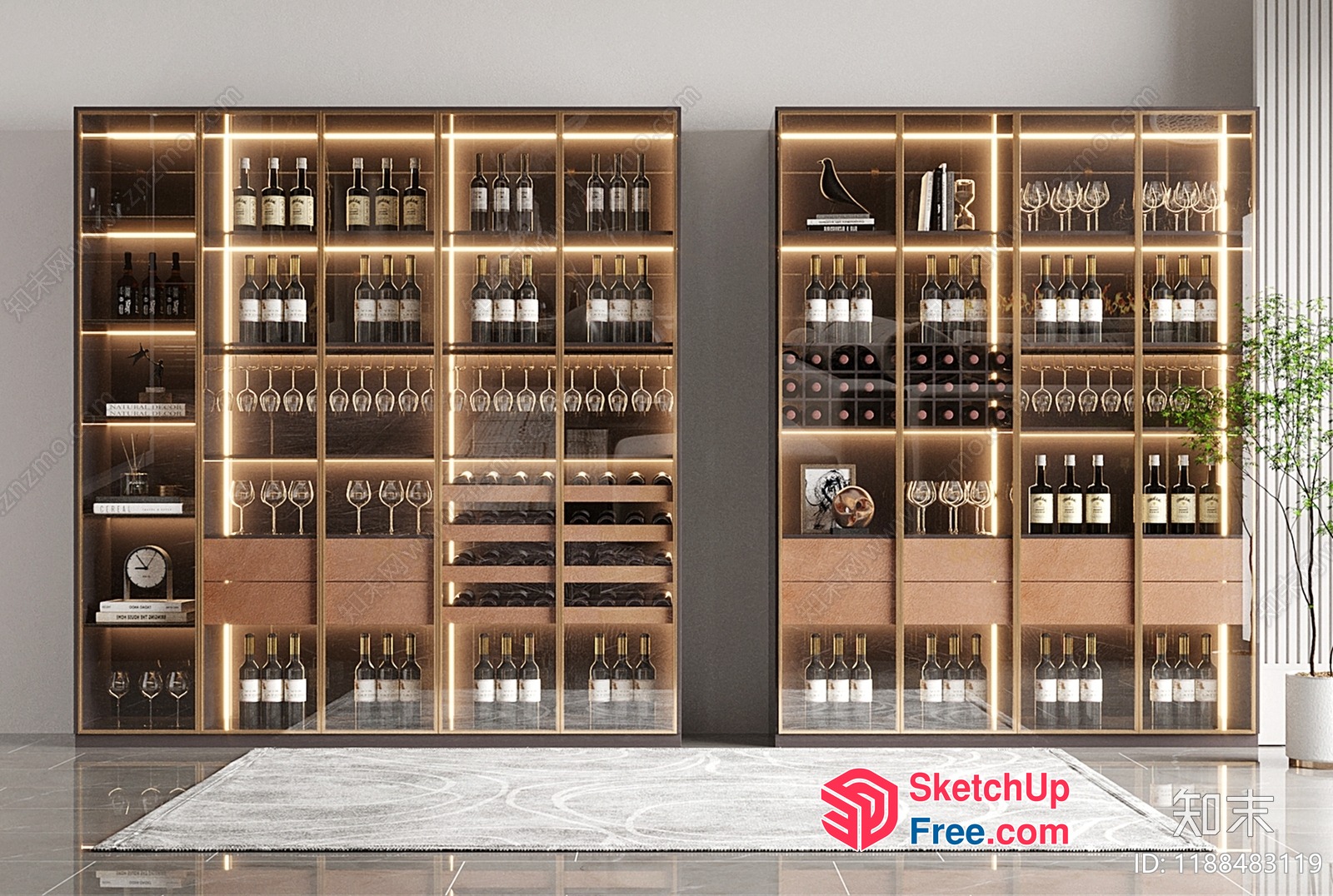 Modern Wine Storage Cabinet 3D SketchUp File