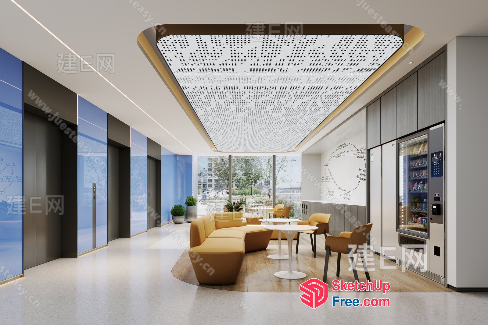 Modern Office Building Interior Design 3D SketchUp File