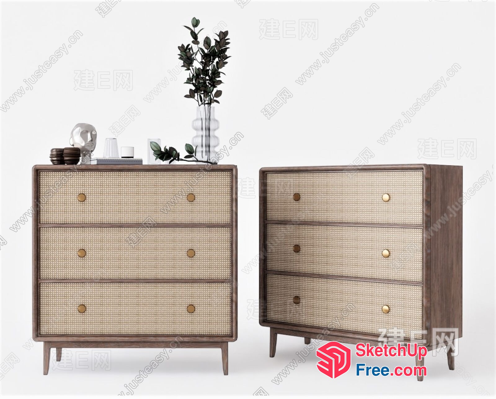 Rattan Furniture And Decorative Dressers 3D SketchUp File