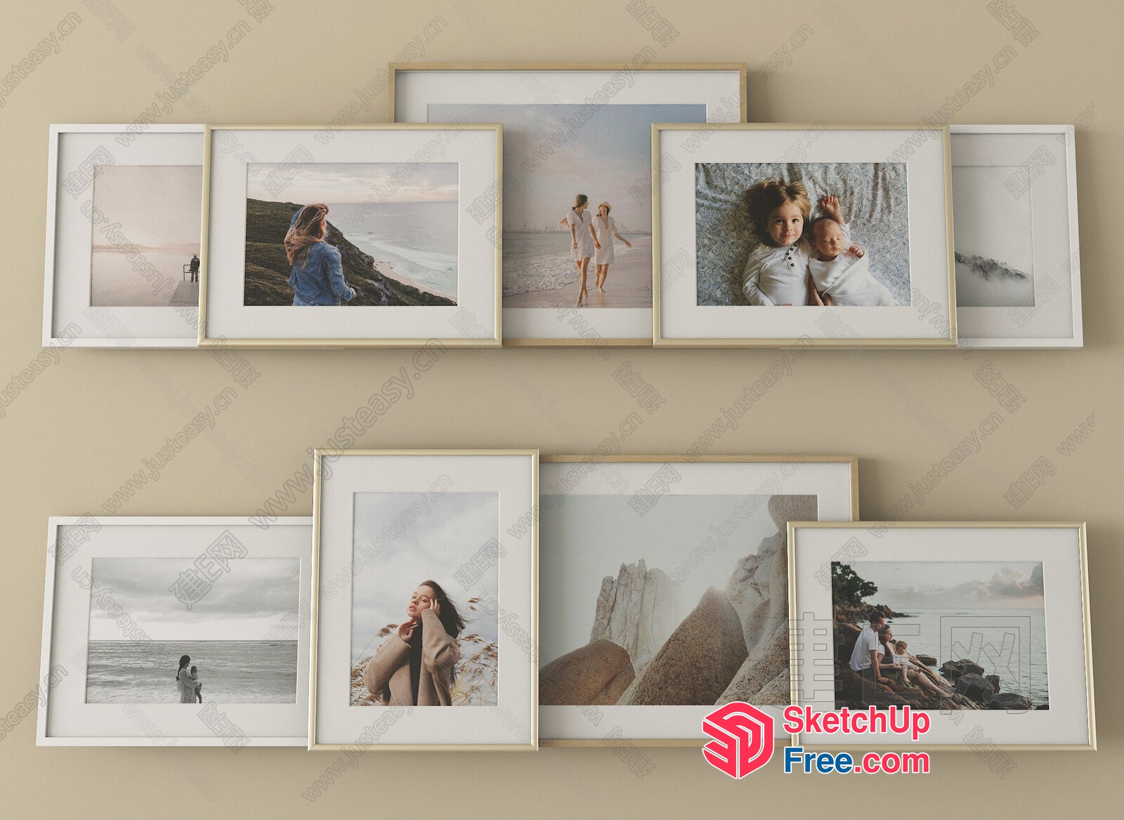 Modern Family Photo Collage 3D SketchUp File