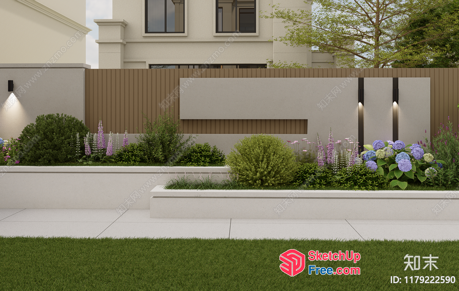 Modern Minimalist Outdoor Garden Decor 3D SketchUp File