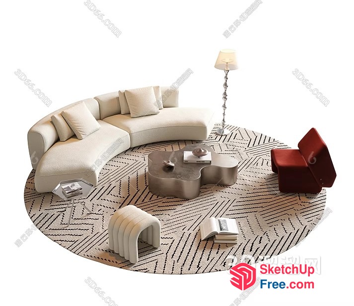 Elegant Modern Living Room Interior 3D SketchUp File