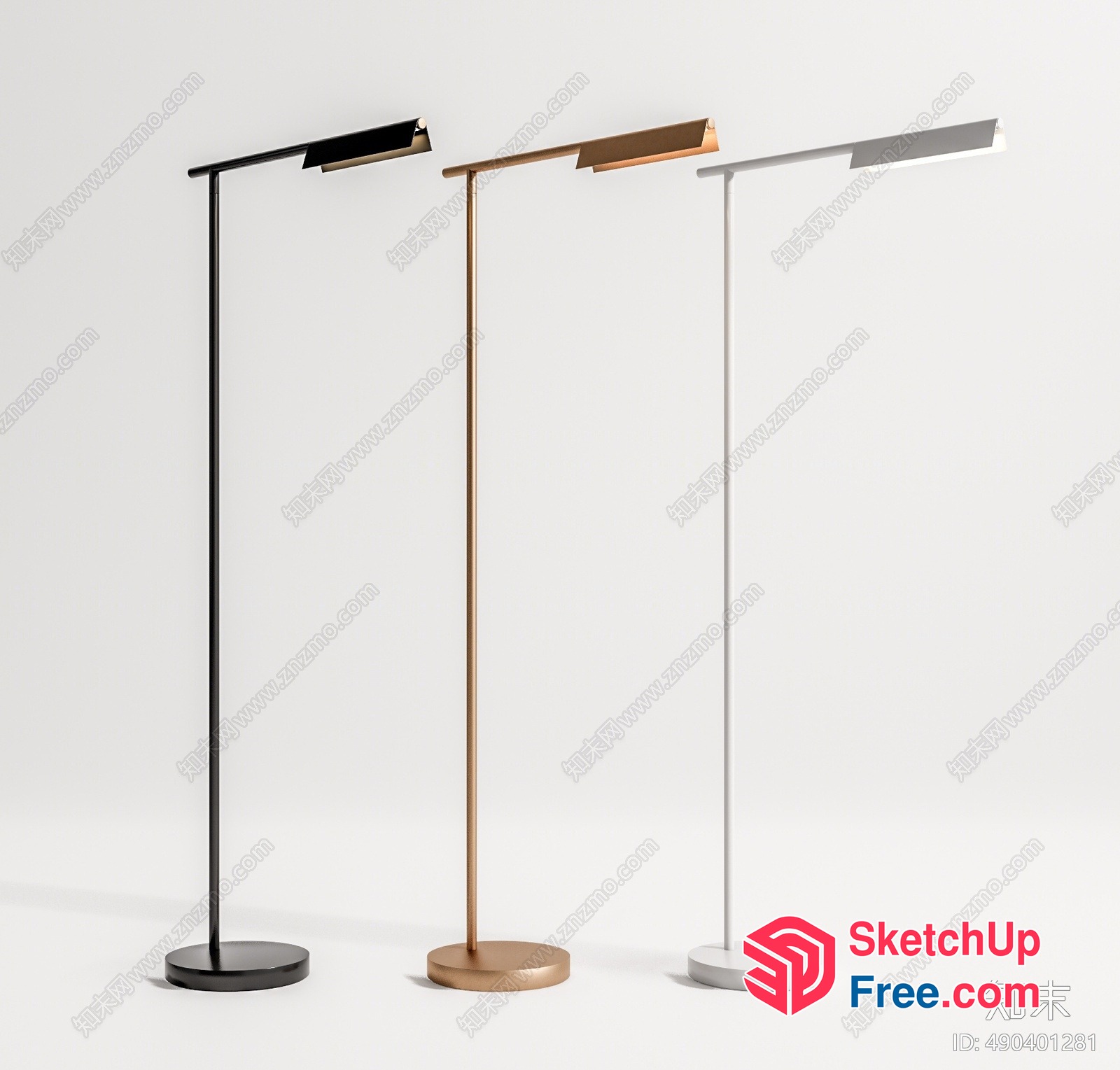 Sleek Modern Led Floor Lamps 3D SketchUp File