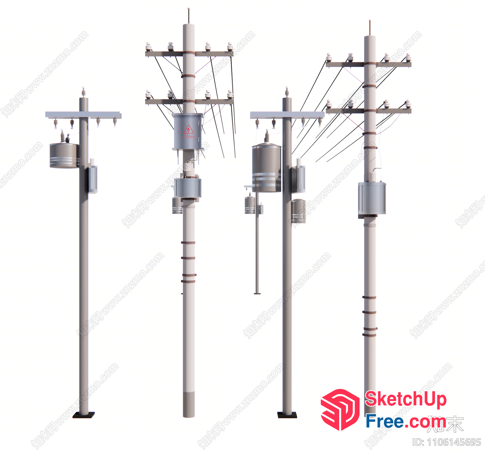 Power Transmission Poles 3D SketchUp File