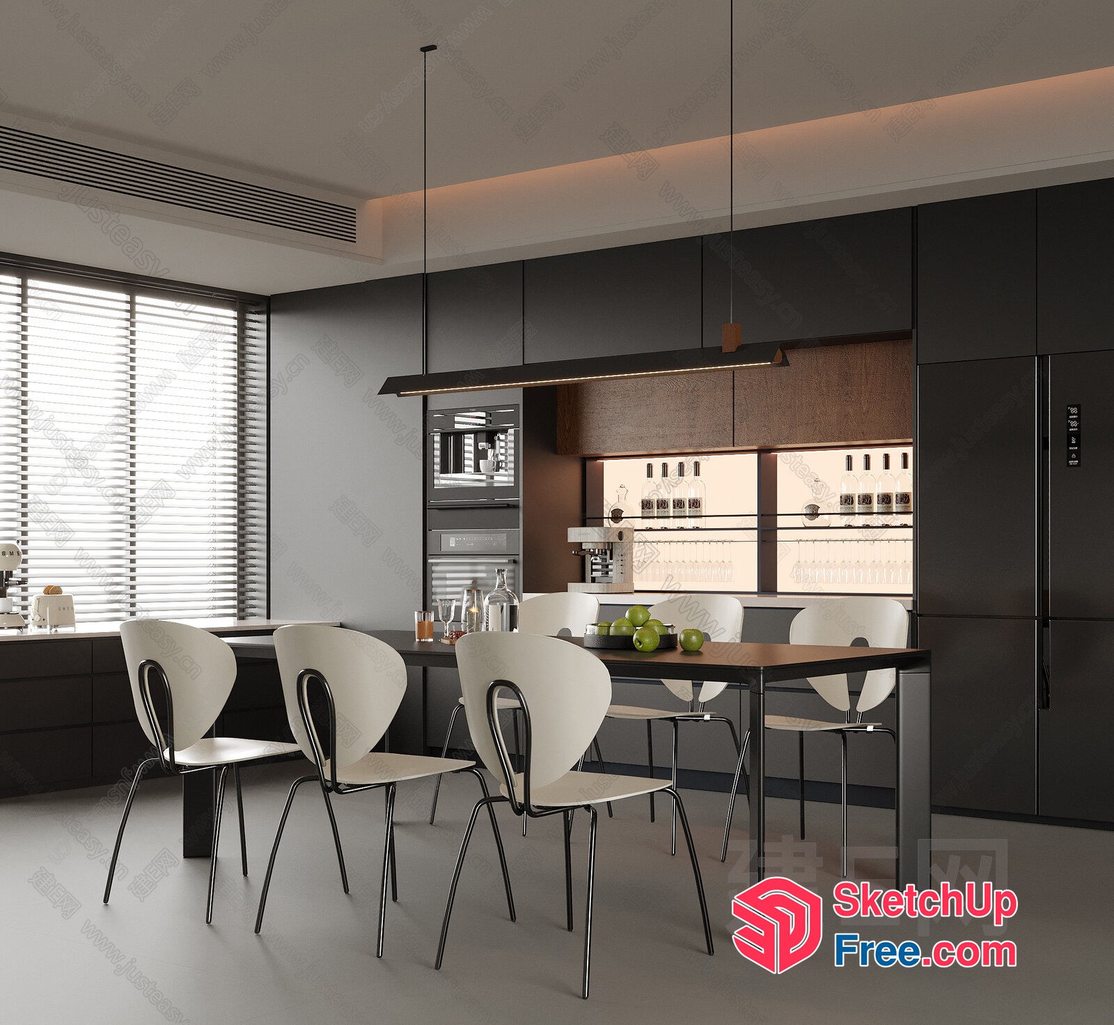 Modern Minimalist Kitchen Interior Design 3D SketchUp File