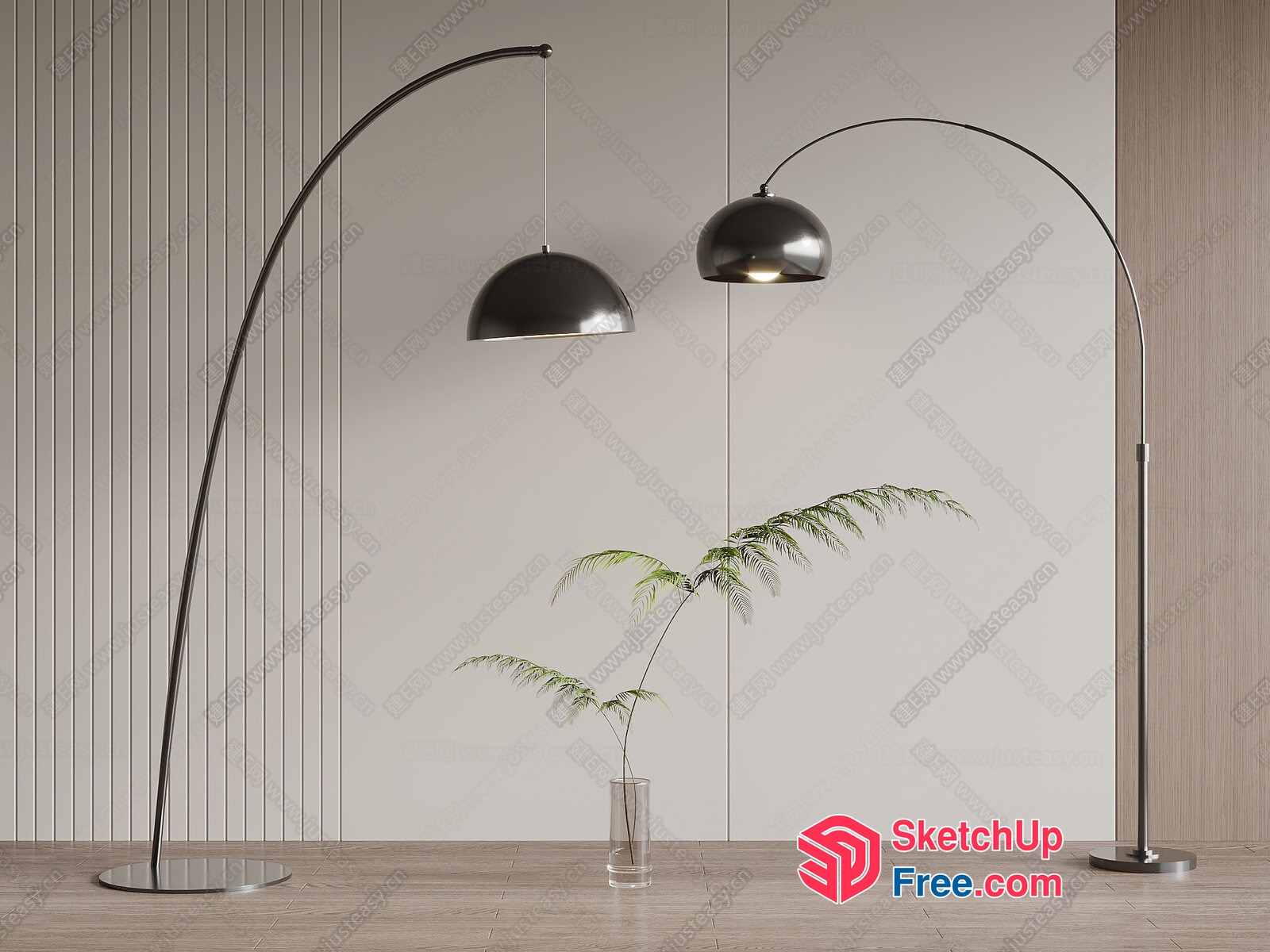 Elegant Modern Floor Lamp And Pendant Lighting 3D SketchUp File