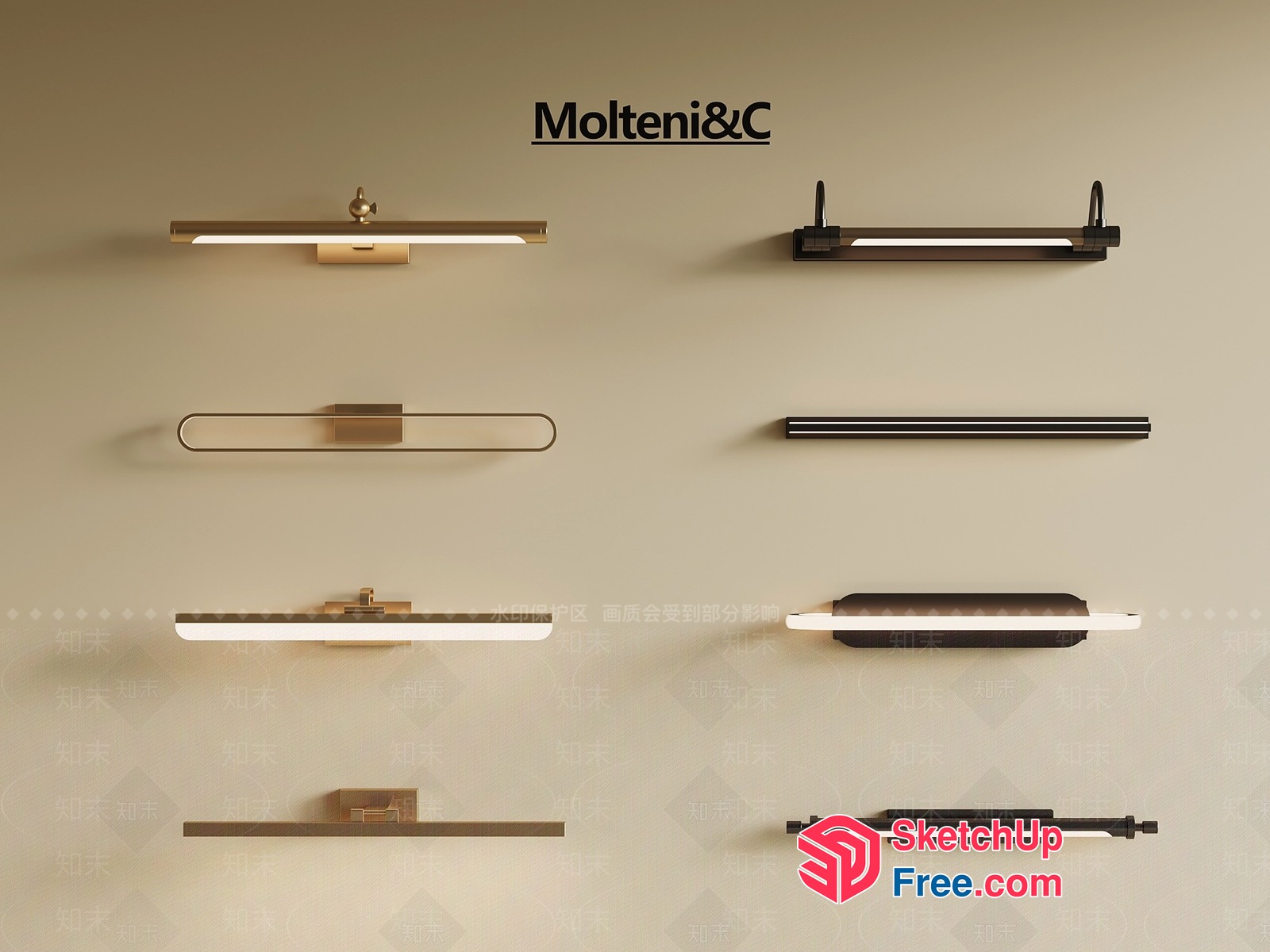 Modern Wall Light Fixtures 3D SketchUp File