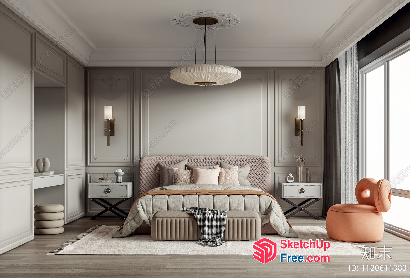 Classic Moulding Bed Room 3D SketchUp File