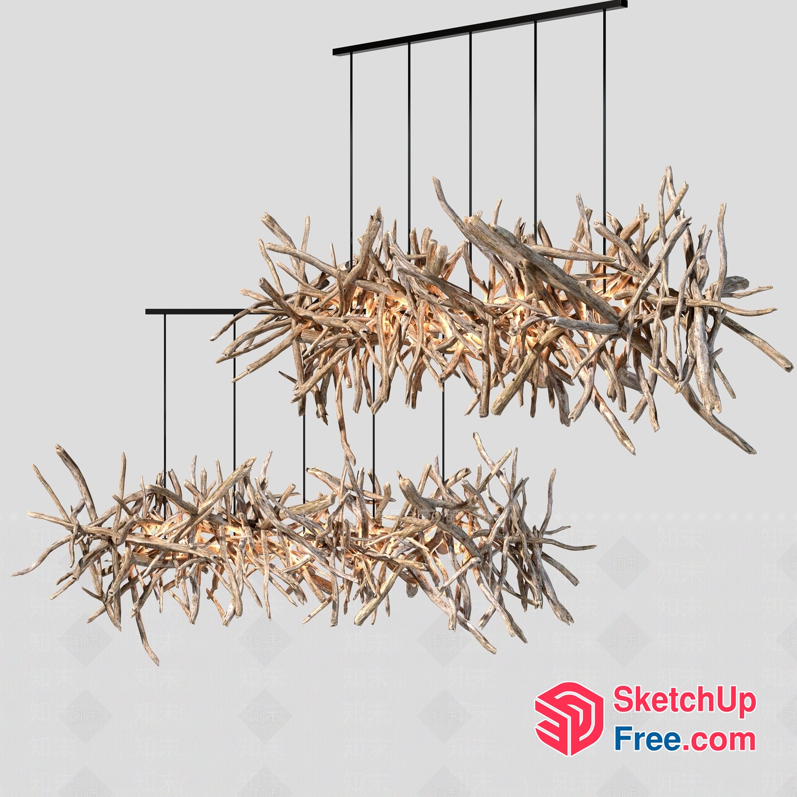 Unique Branch-Light Chandelier 3D SketchUp File