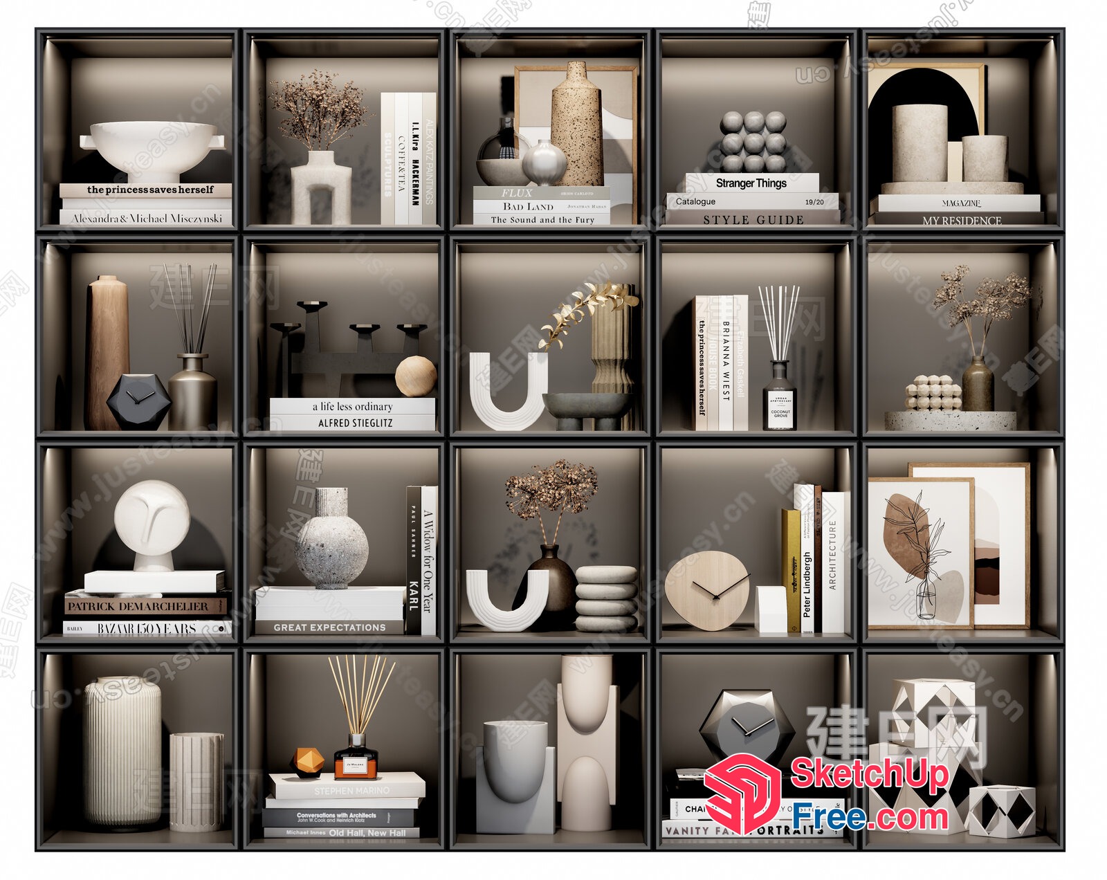 Modern Decorative Bookcase 3D SketchUp File