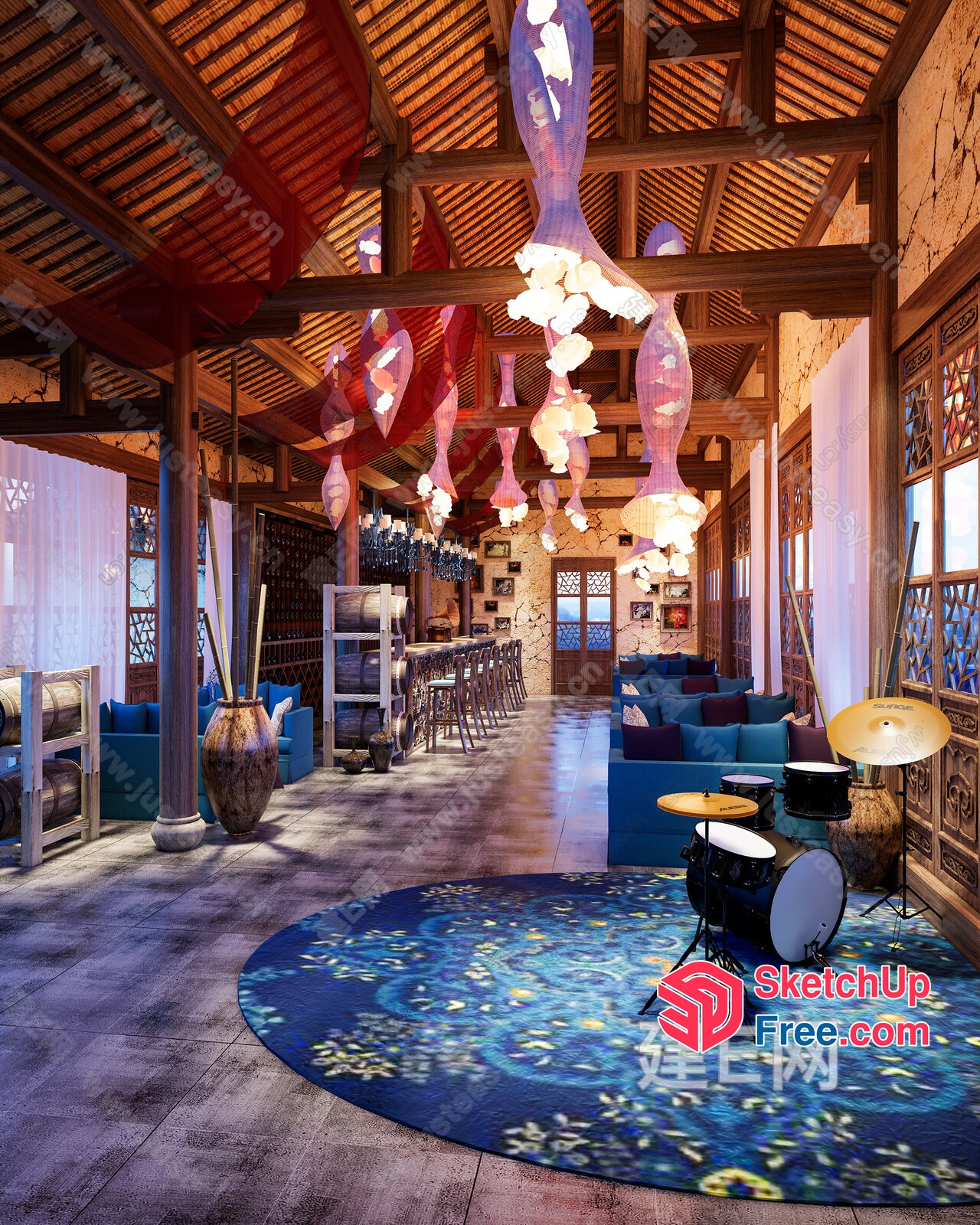 Vibrant Asian-Inspired Homestay 3D SketchUp File