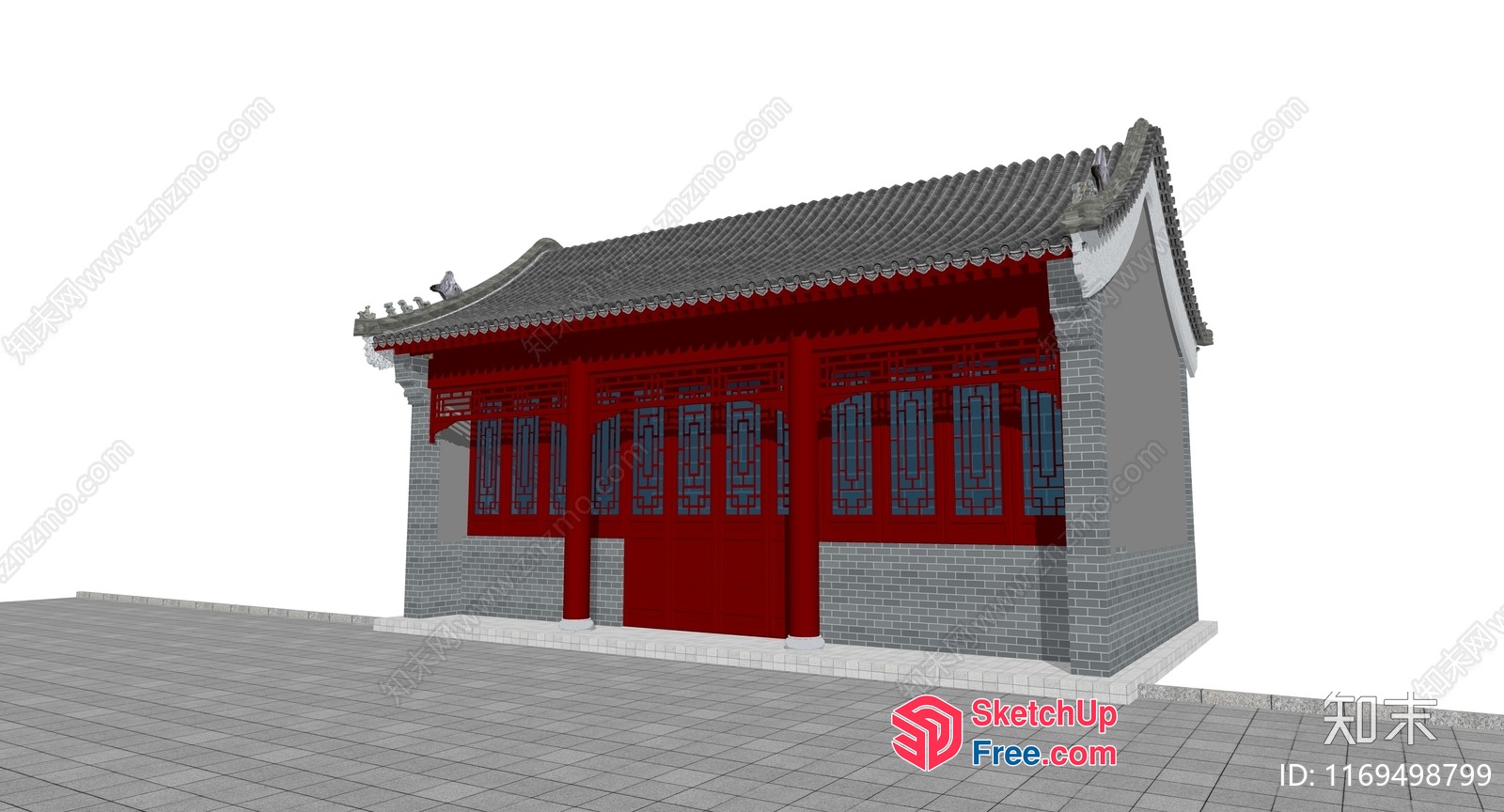 Traditional Chinese Building Exterior 3D SketchUp File