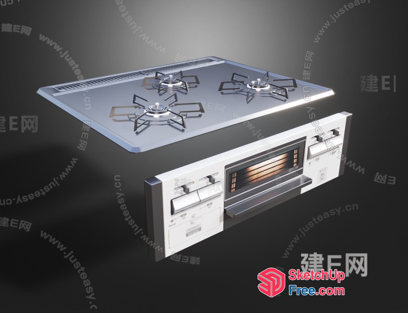 Modern Kitchen Stove And Oven 3D SketchUp File