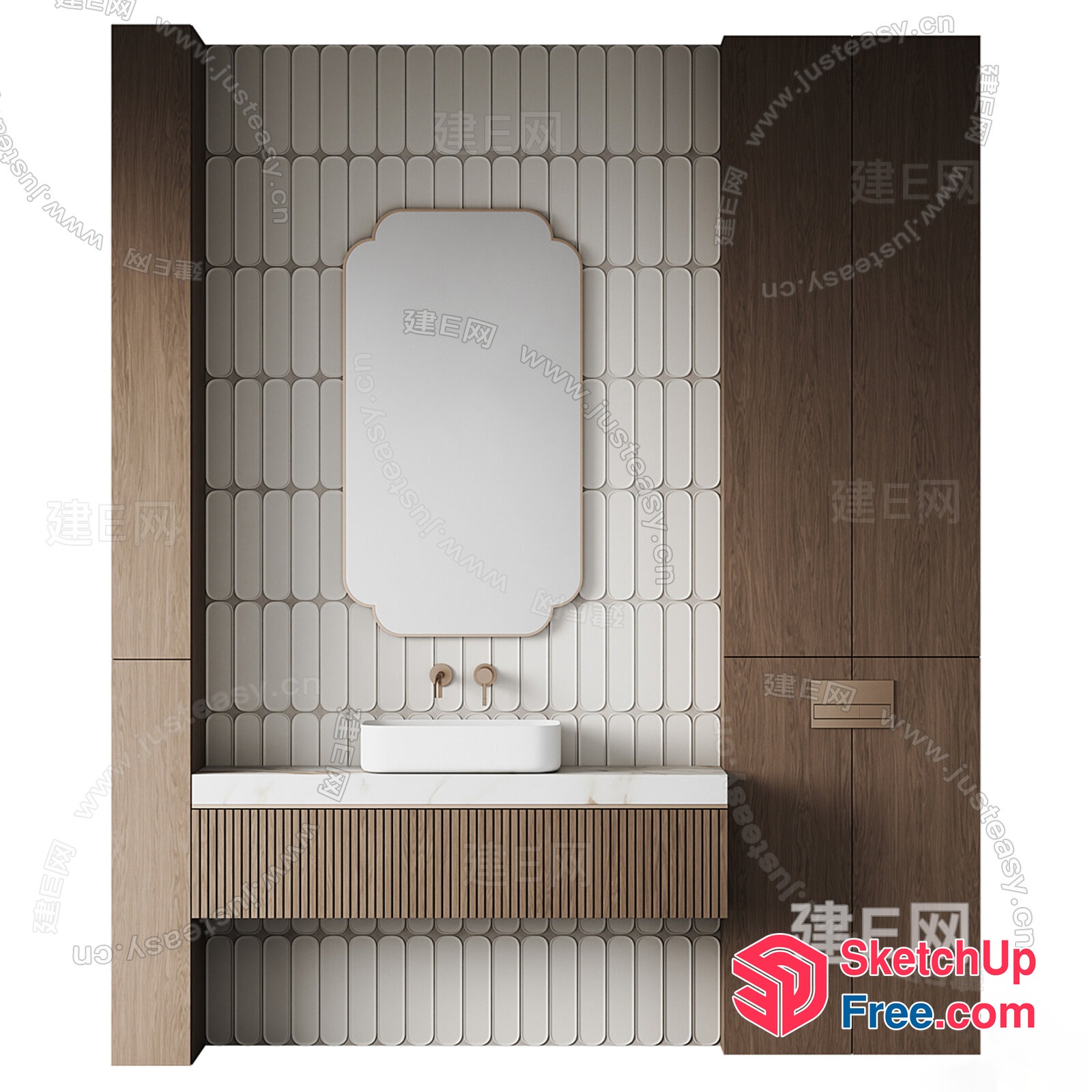 Modern Bathroom Decor With Elegant Sink And Mirror 3D SketchUp File