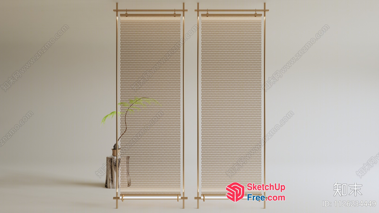 Two Elegant Partition Screens 3D SketchUp File