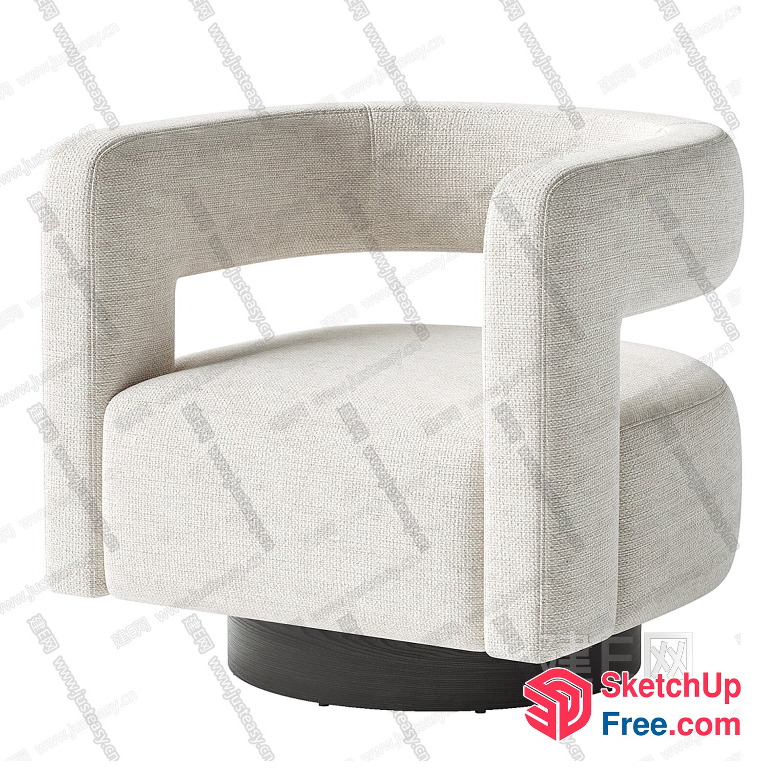 Modern Minimalist White Swivel Chair 3D SketchUp File