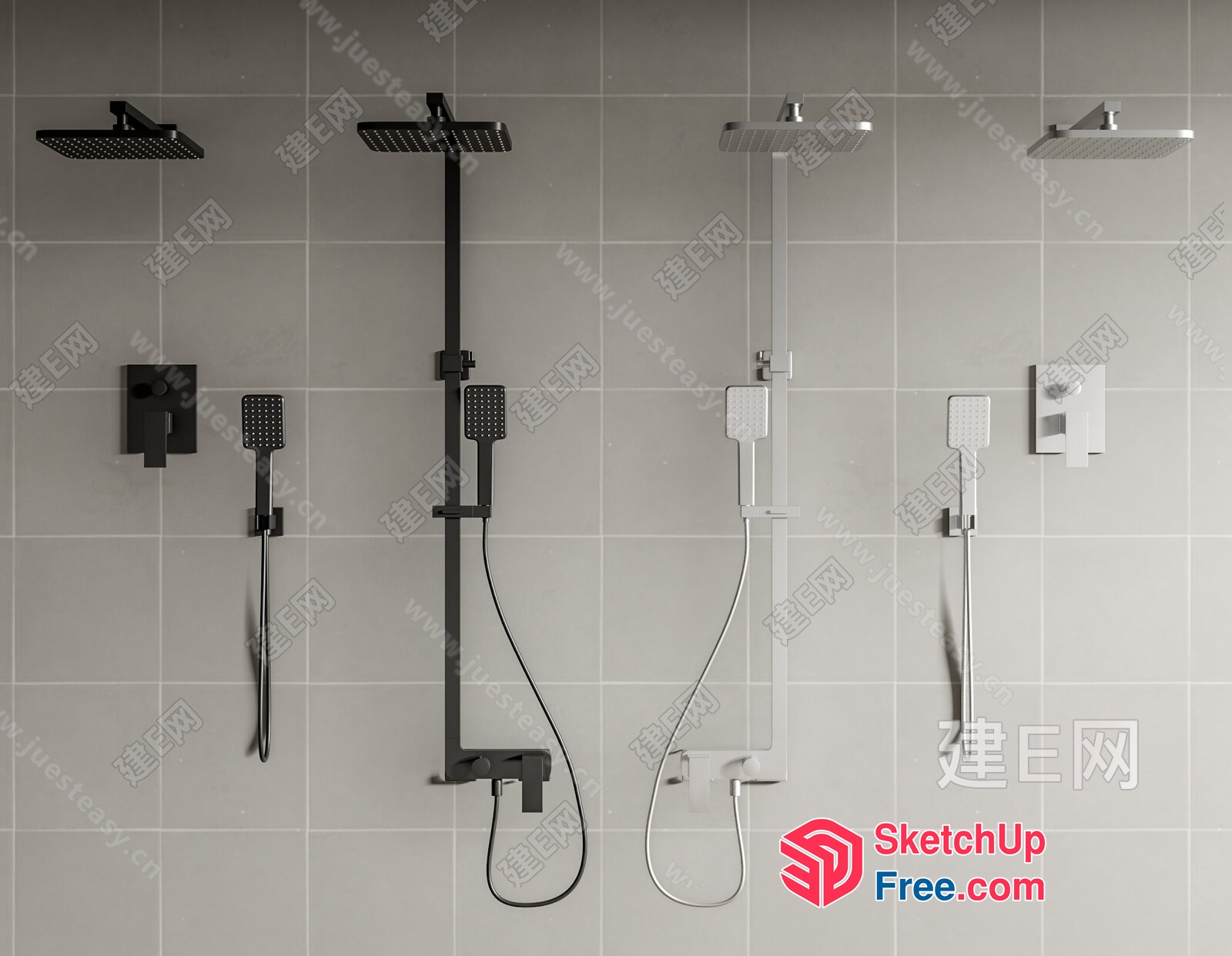Modern Shower System With Sleek Fixtures 3D SketchUp File