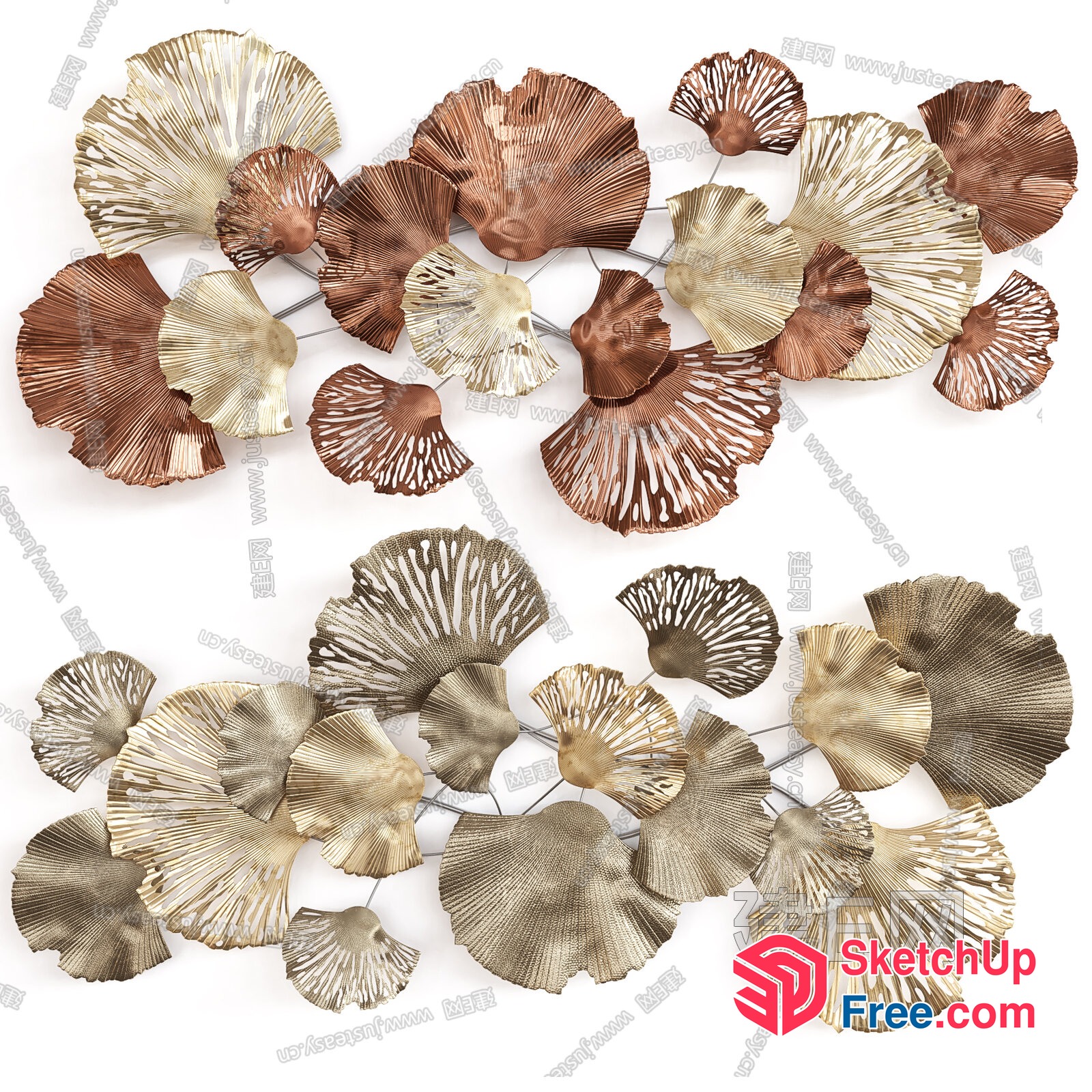 Gold And Copper Leaf Decor 3D SketchUp File