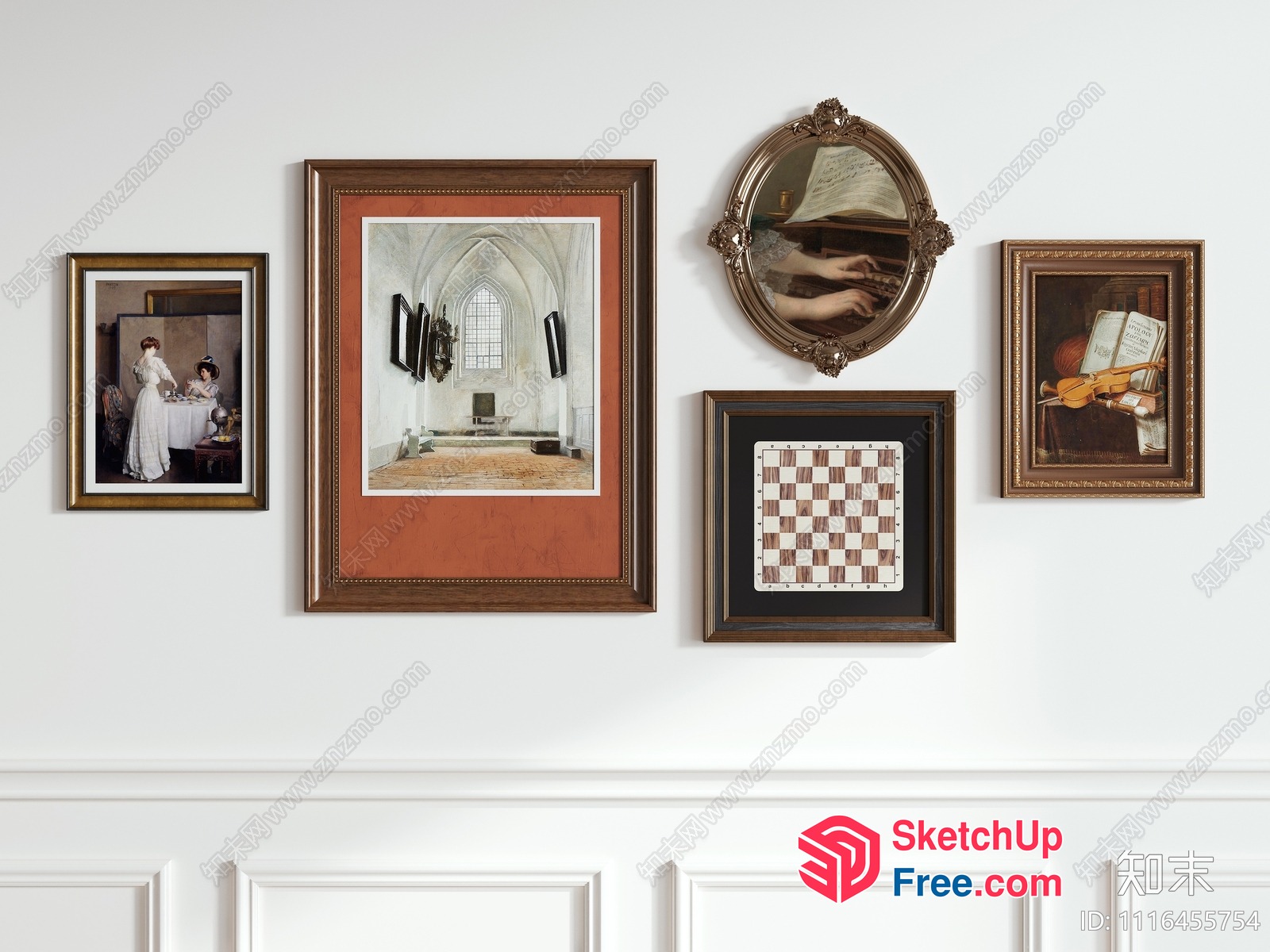 Elegant Traditional Artwork Gallery 3D SketchUp File