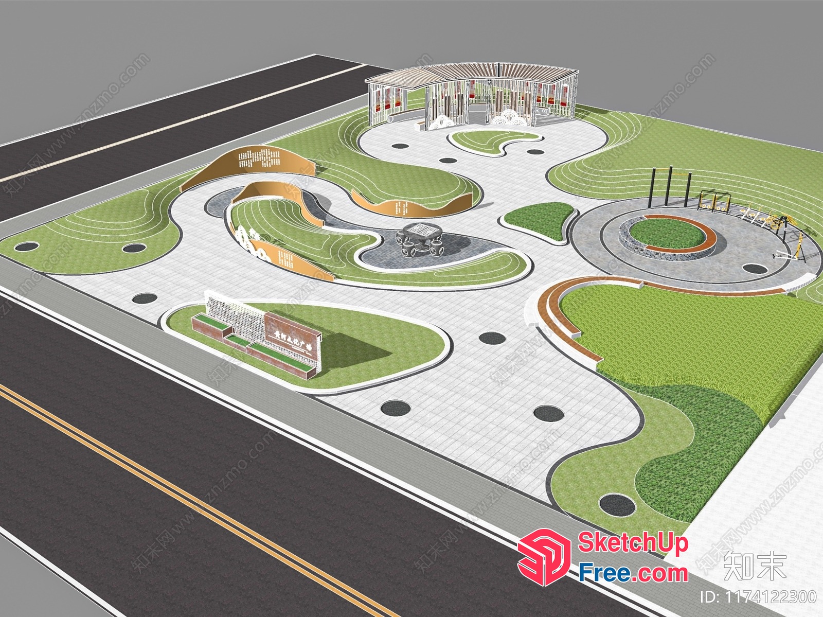 Modern Outdoor Park Design With Unique Features And Amenities 3D SketchUp File