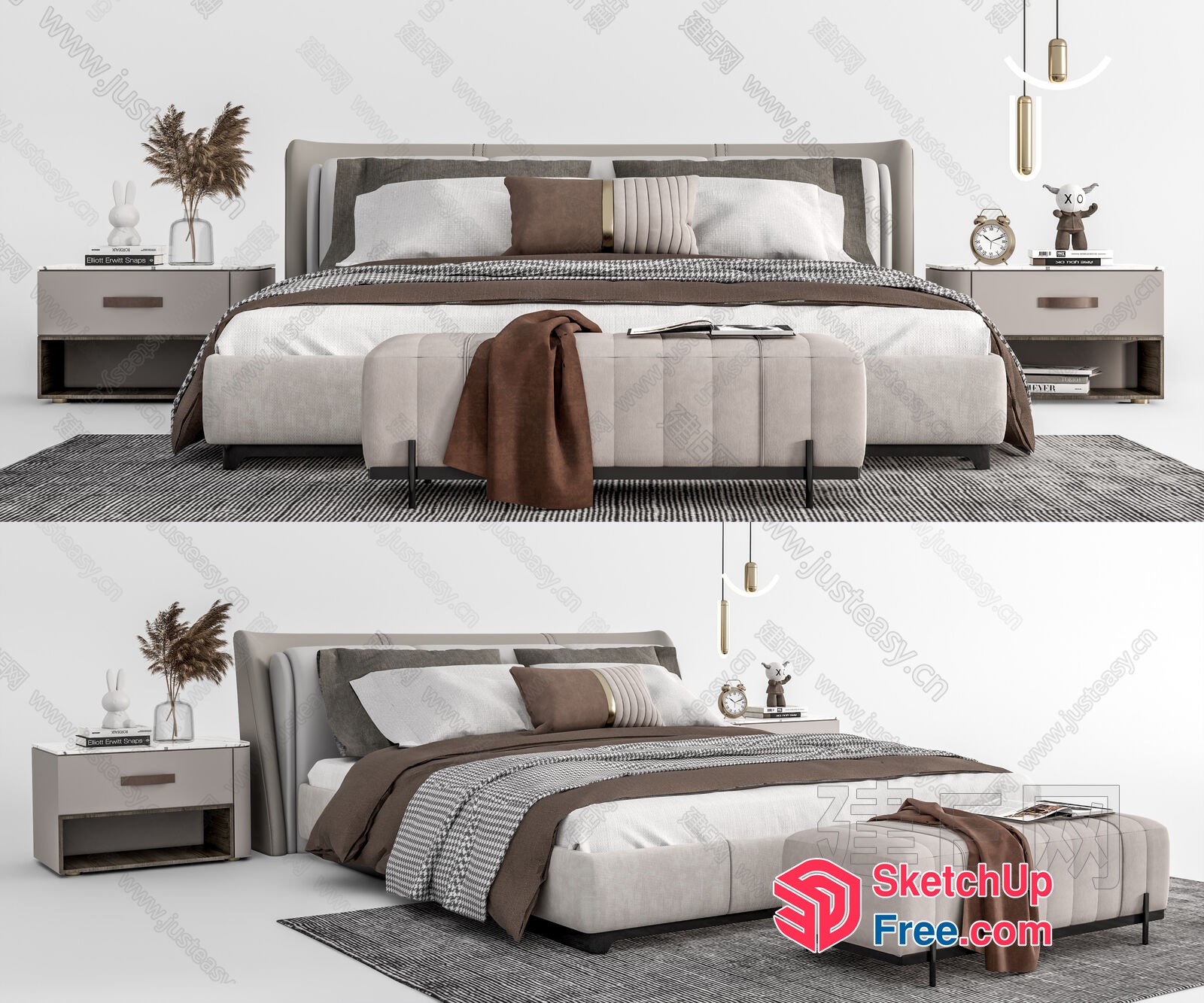 Modern Minimalist Bedroom Furniture 3D SketchUp File