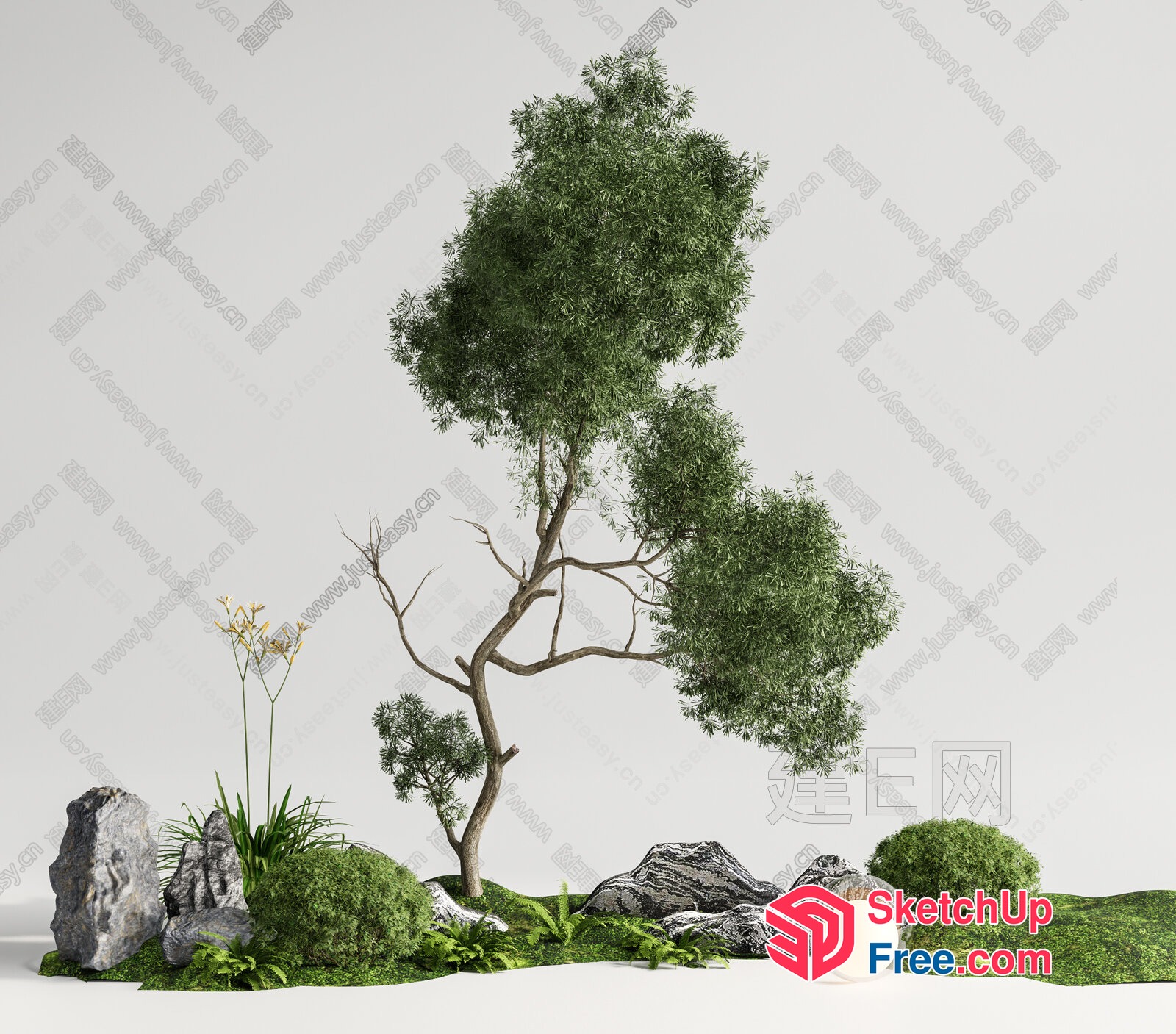 Serene Garden Landscape 3D SketchUp File