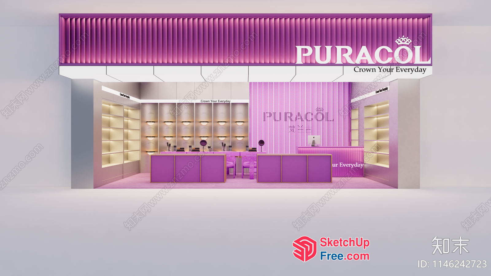 Elegant And Modern Puracol Store Interior 3D SketchUp File