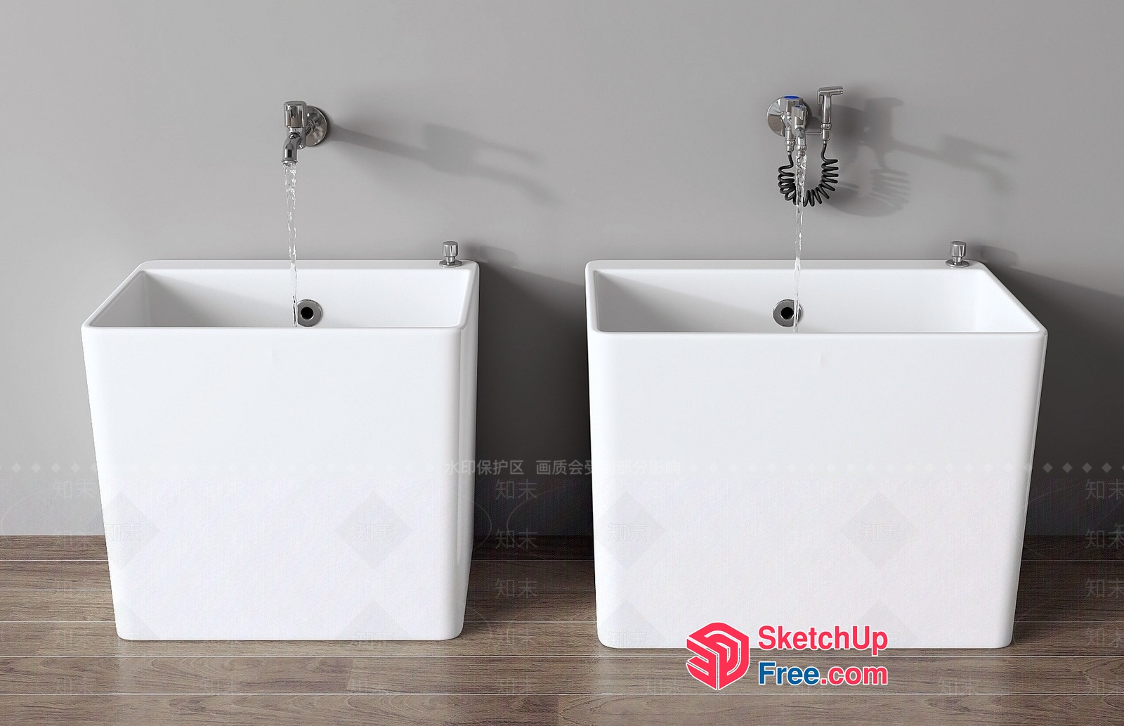 Two Modern Bathroom Sinks 3D SketchUp File