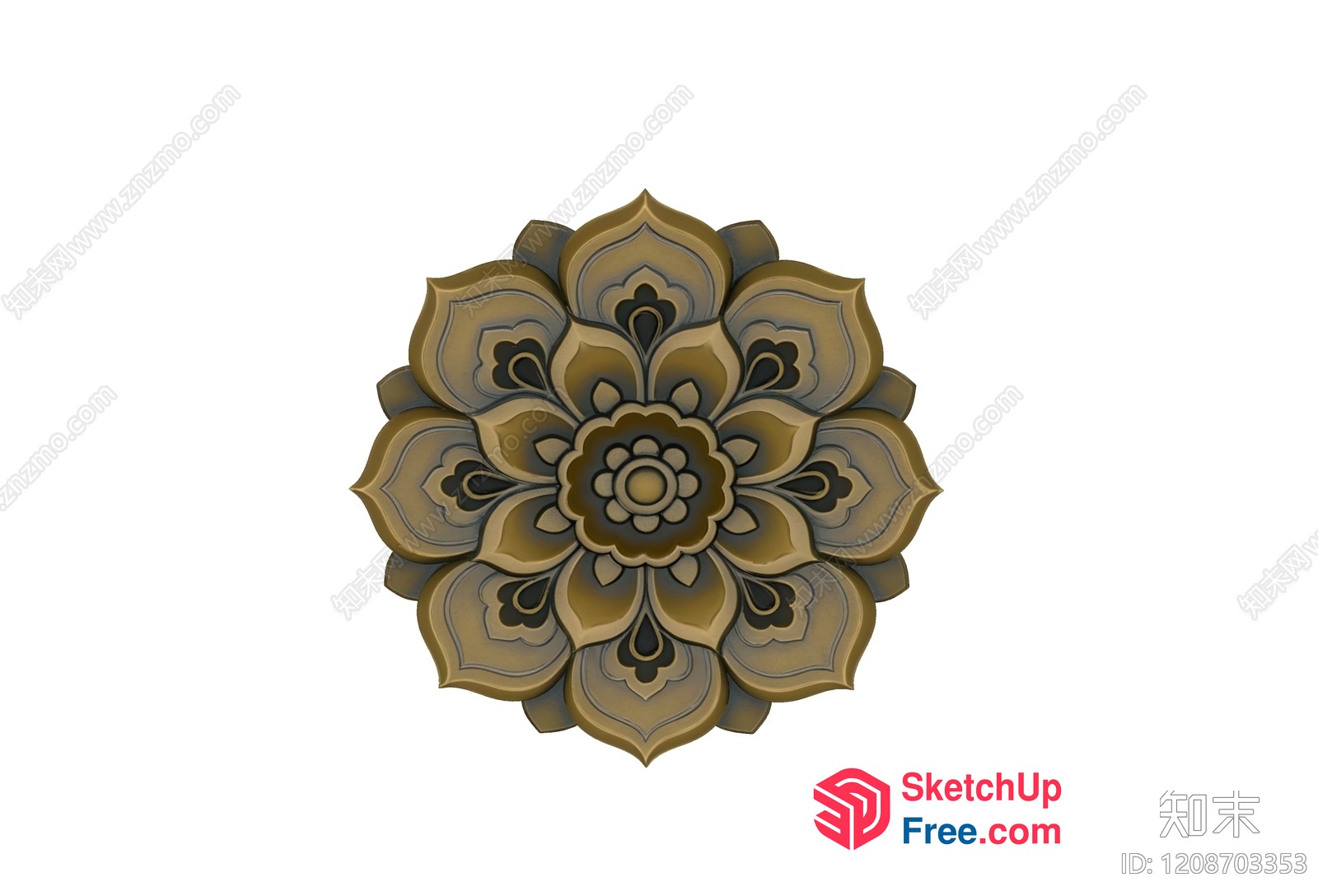 Intricate Floral Pattern In Earthy Tones 3D SketchUp File