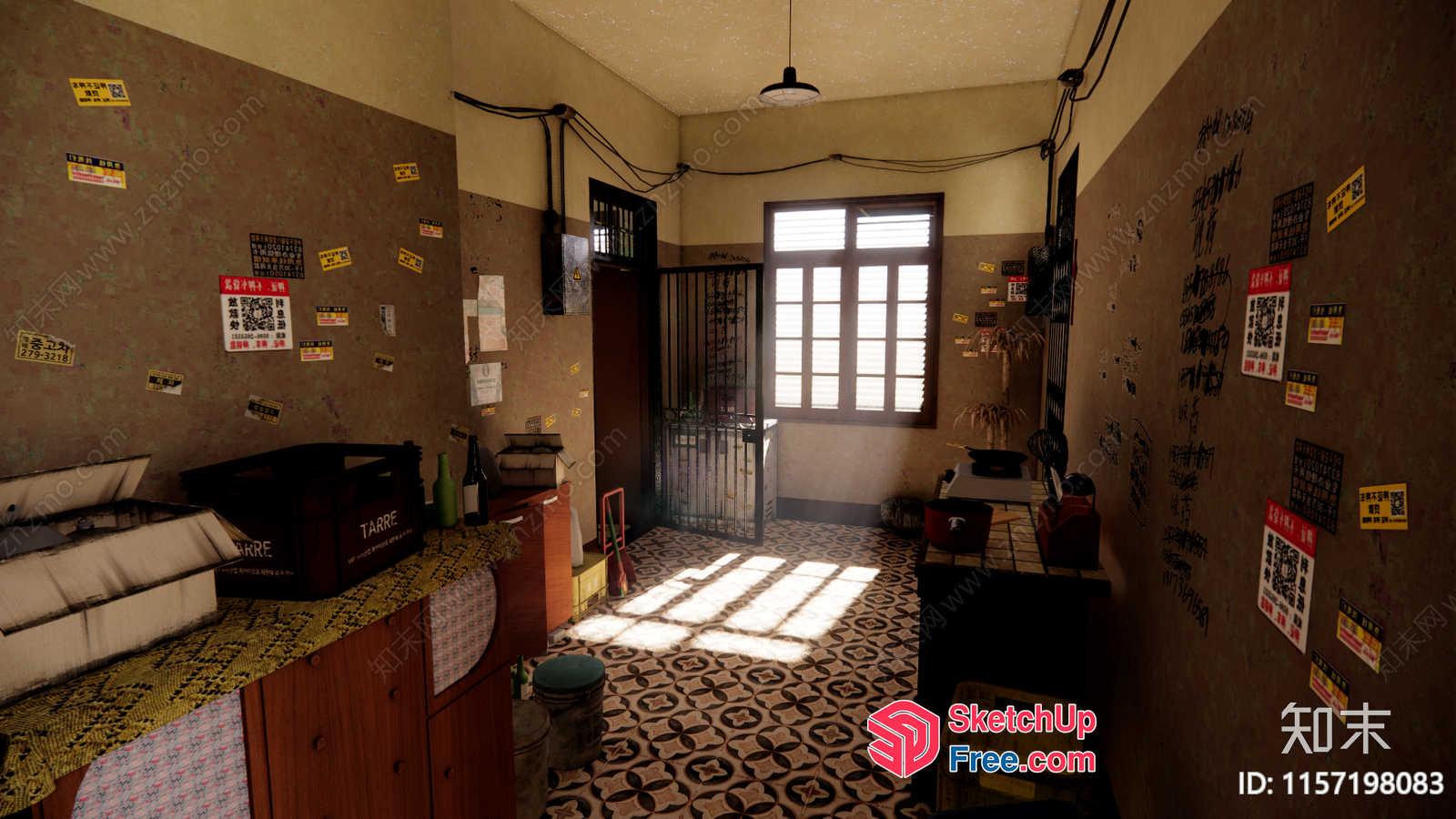 Abandoned Room With Vintage Decor And Natural Light 3D SketchUp File