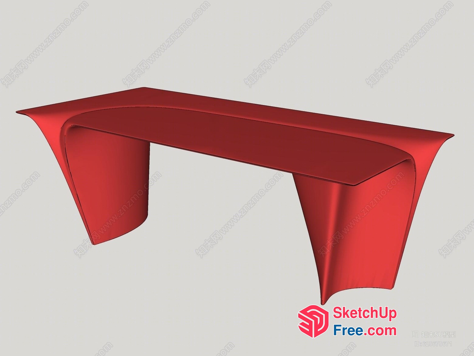 Modern Red Table Design 3D SketchUp File