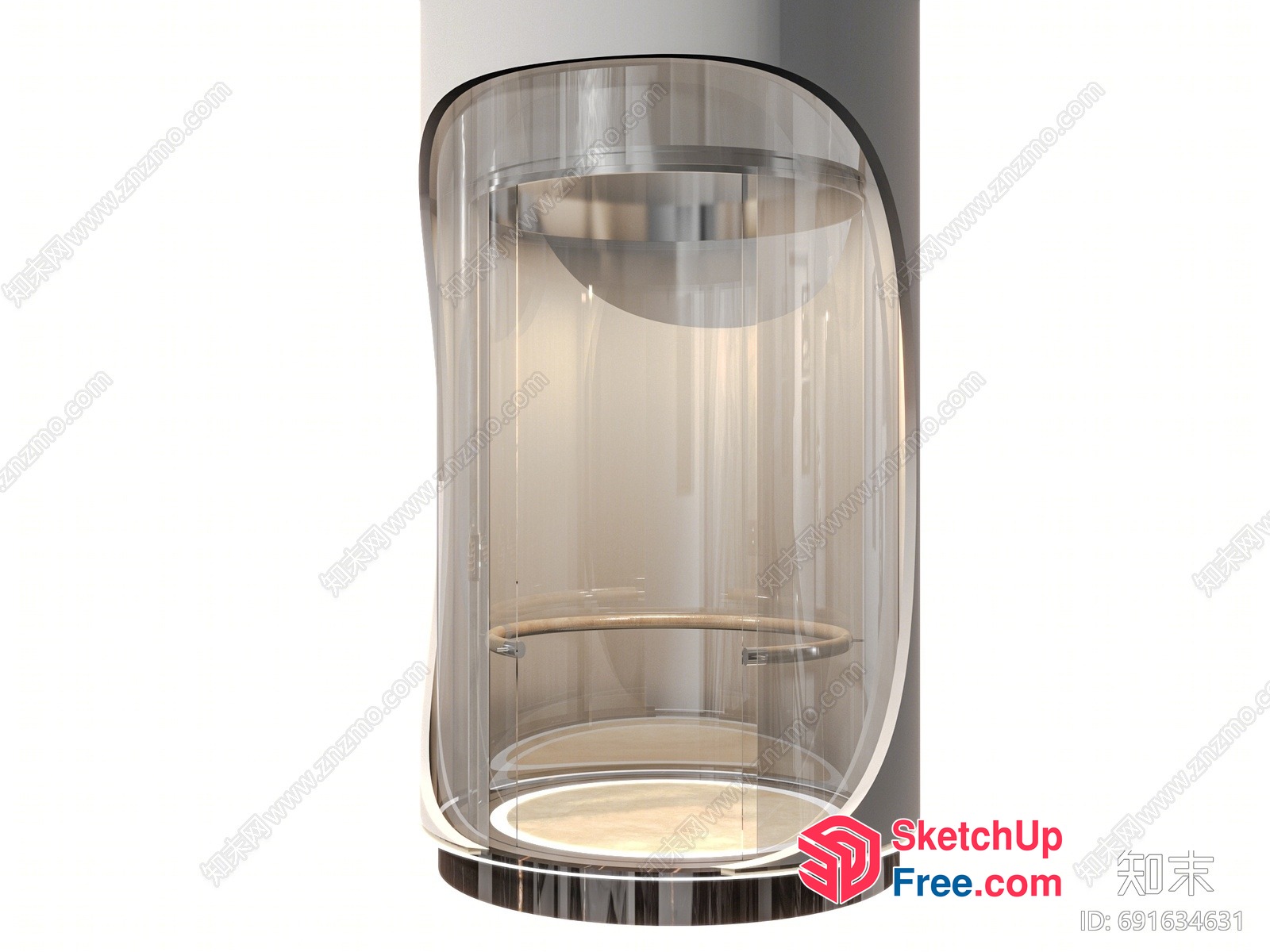 Modern Glass Elevator 3D SketchUp File