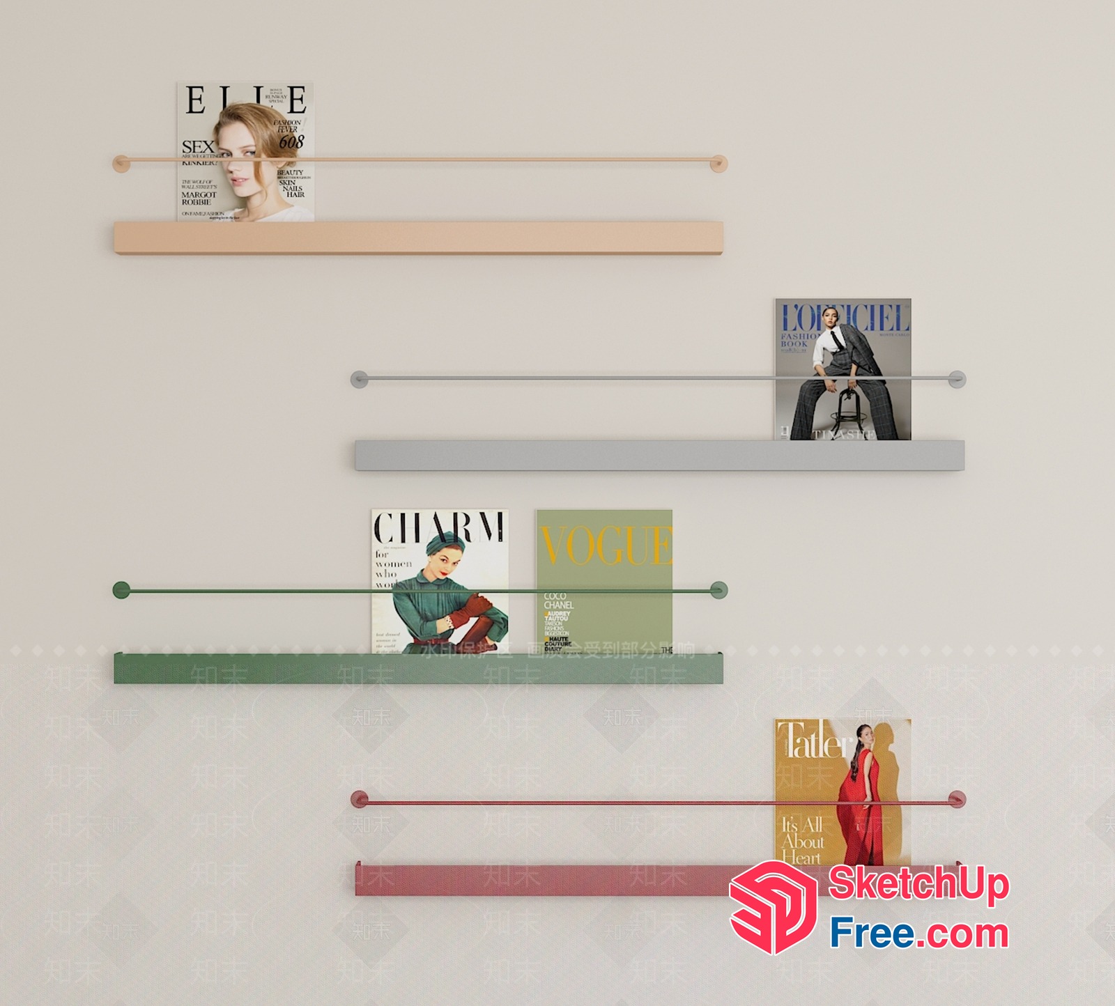Magazine Shelf Collection 3D SketchUp File