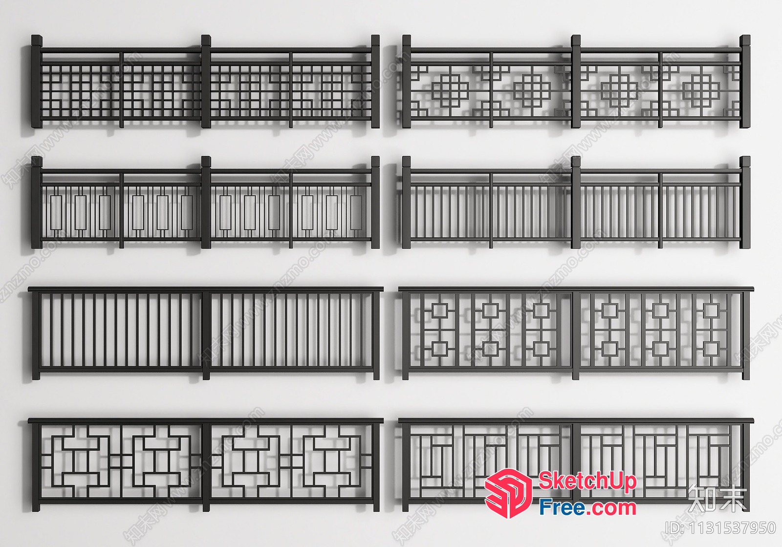 Decorative Railing For Balcony Or Stairway 3D SketchUp File
