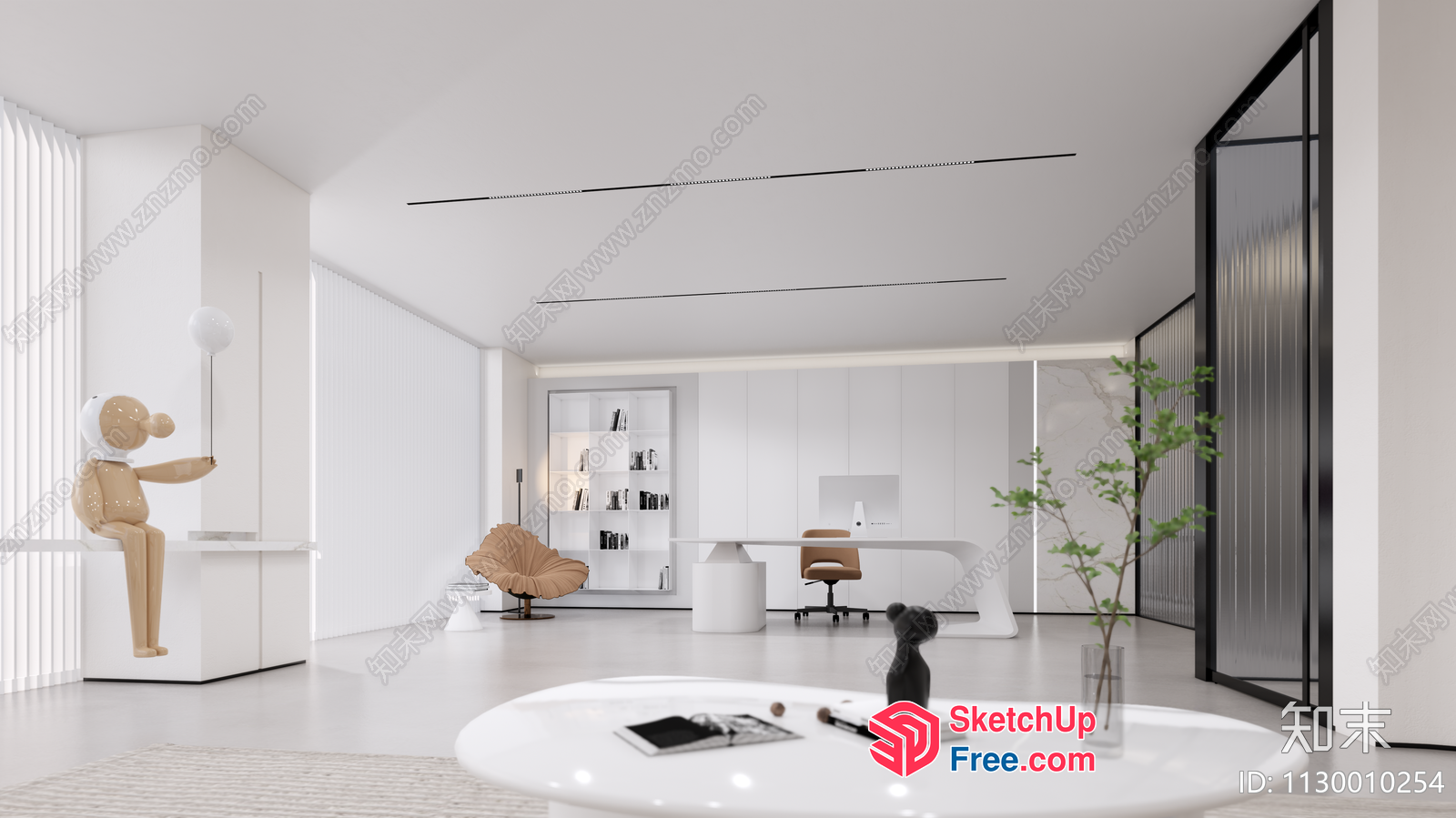Minimalist Office Space With Modern Decor 3D SketchUp File