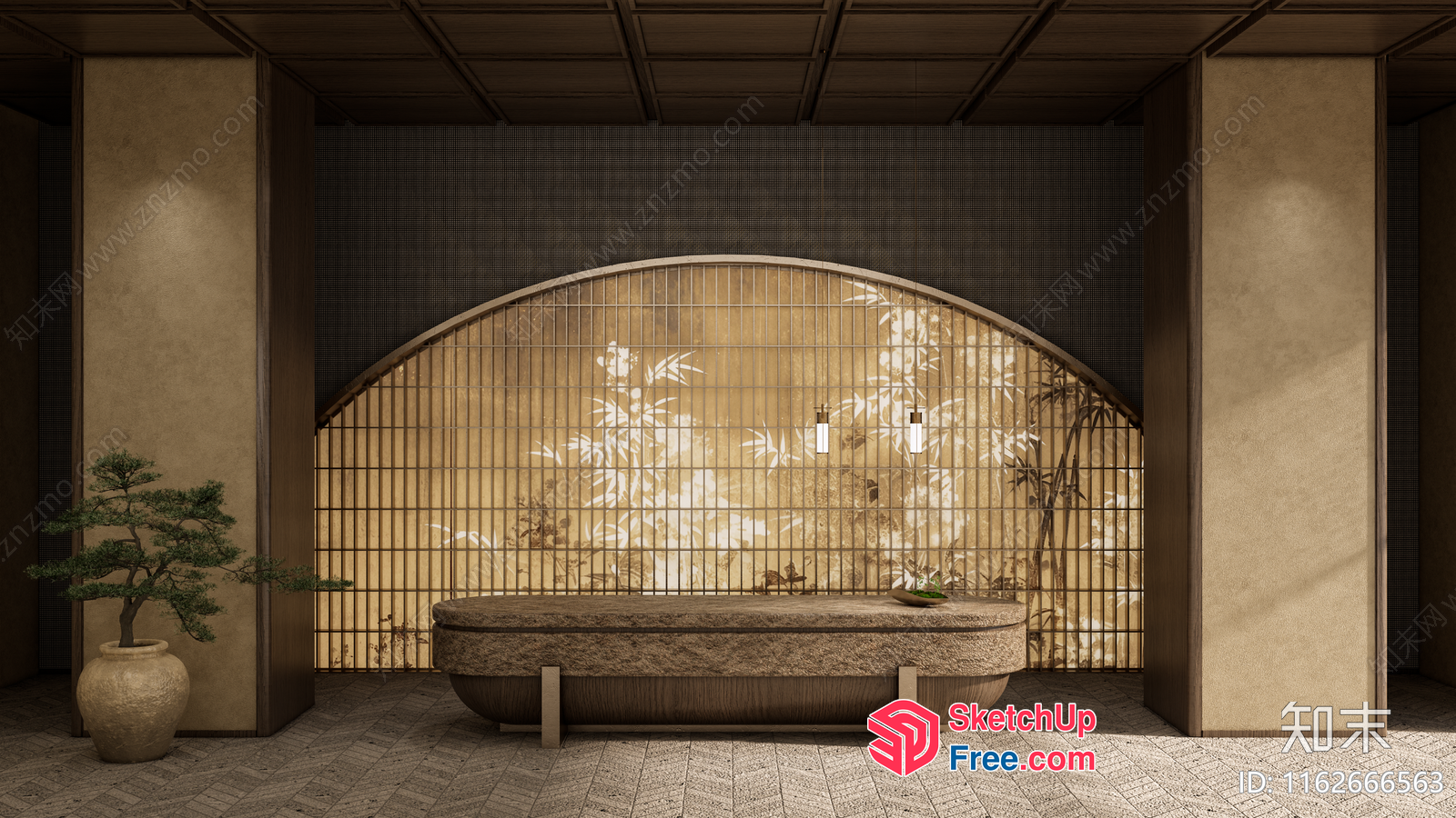 Elegant Japanese-Style Interior Design 3D SketchUp File