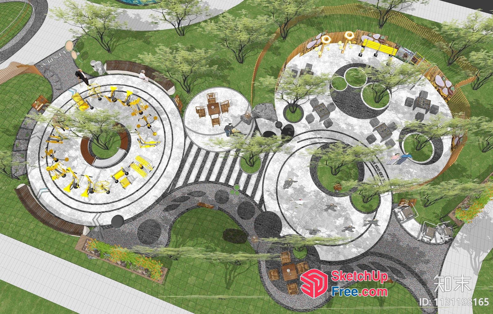 Modern Outdoor Public Space Design 3D SketchUp File