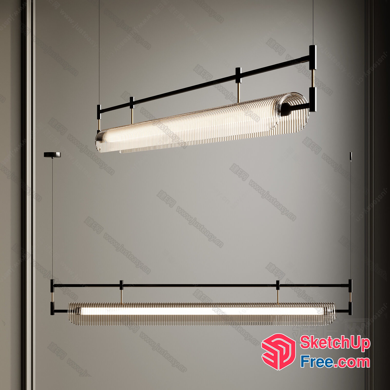 Modern Suspended Lighting Fixtures 3D SketchUp File