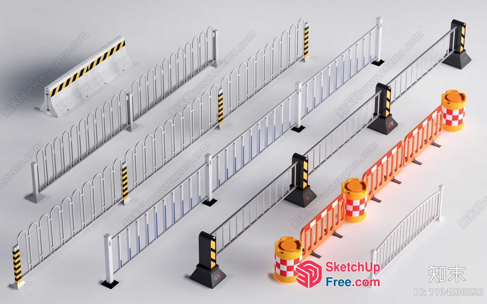 Roadblock And Barrier Set 3D SketchUp File