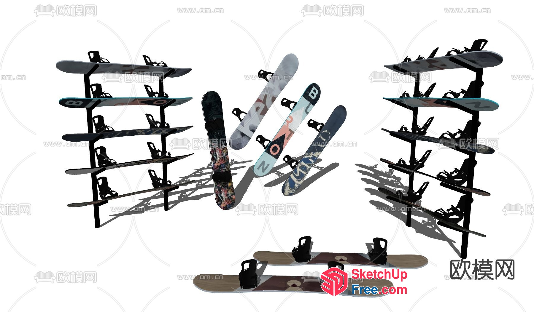 Snowboard Storage Racks 3D SketchUp File