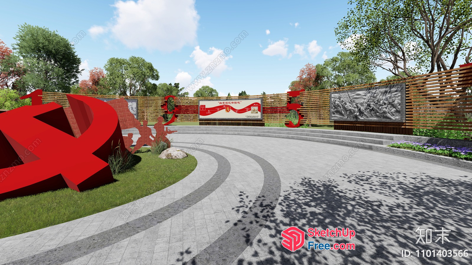 Soviet Union Symbol In Park 3D SketchUp File