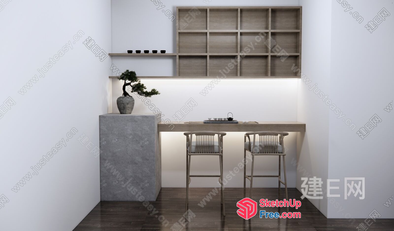Minimalist Japanese Style Interior Design 3D SketchUp File