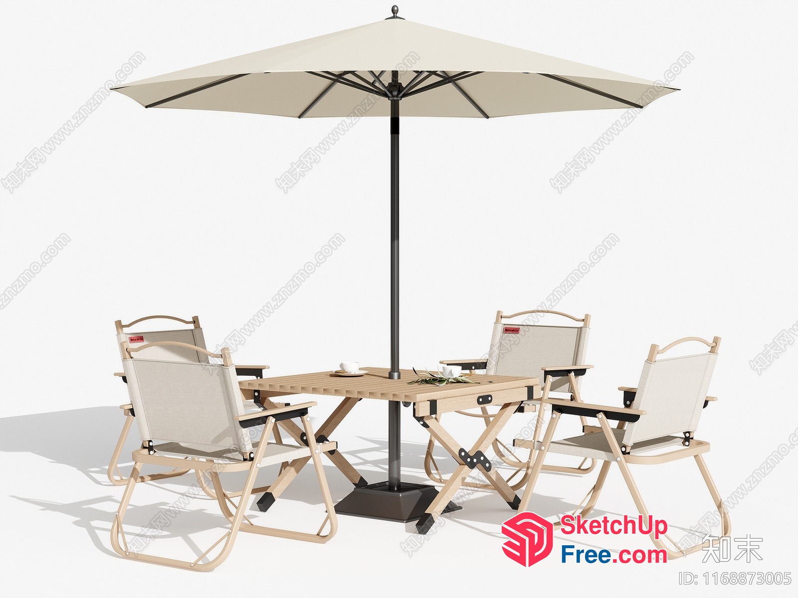 Outdoor Patio Table And Chairs With Umbrella 3D SketchUp File