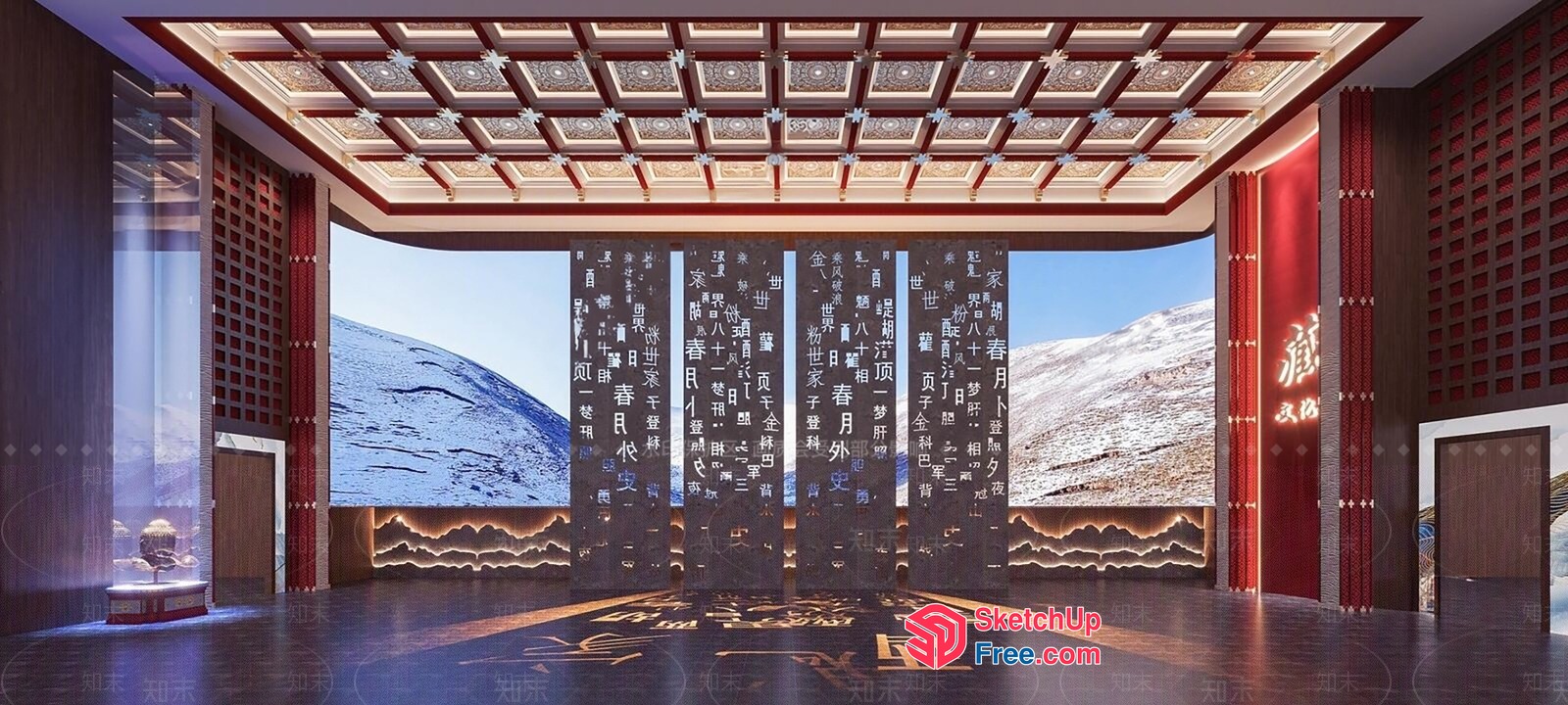Traditional Chinese Architecture Interior 3D SketchUp File