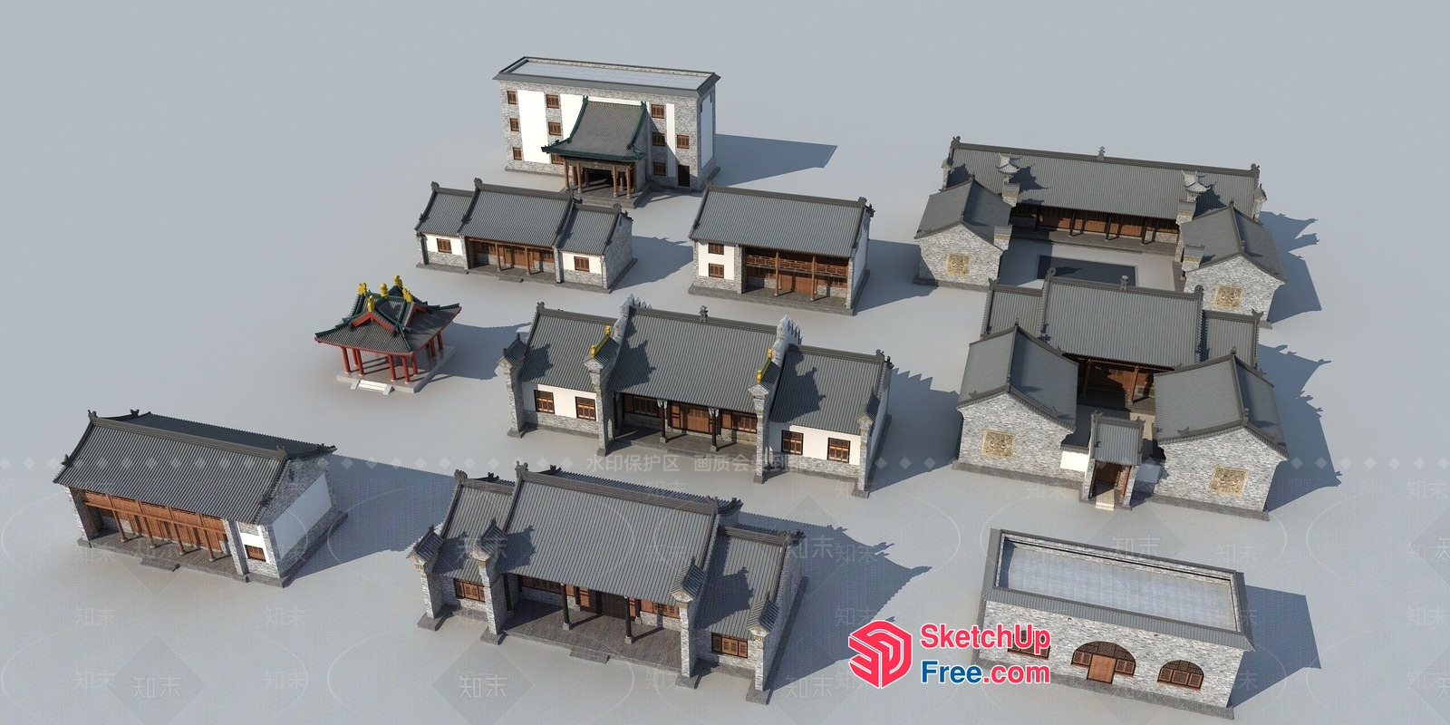 Traditional Chinese Architecture Collection 3D SketchUp File