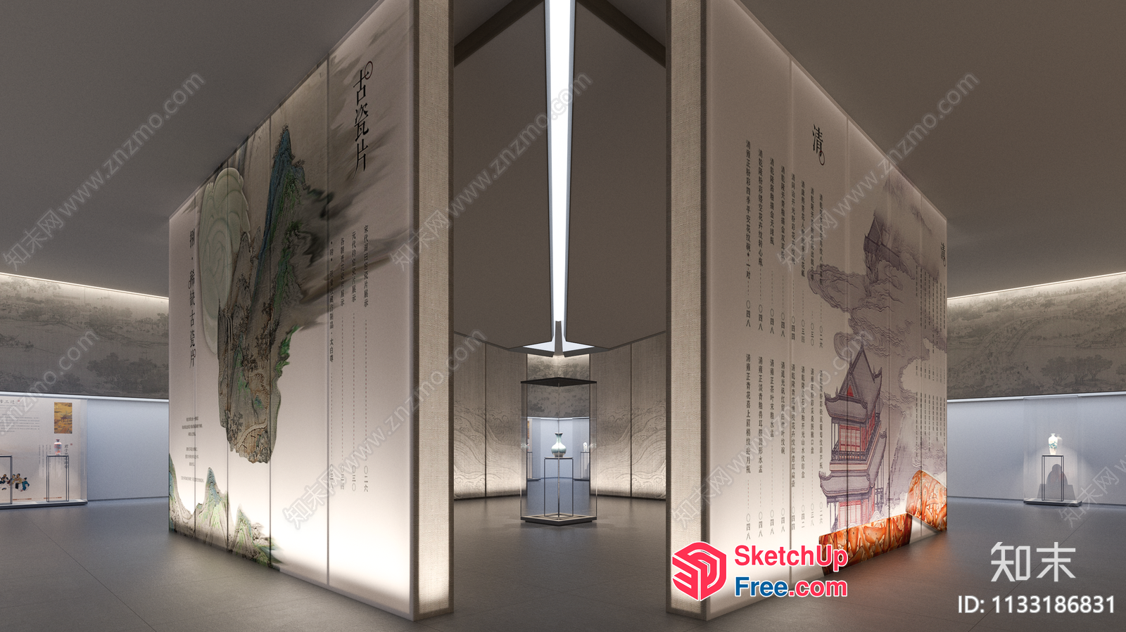 Modern Asian-Inspired Gallery Space 3D SketchUp File