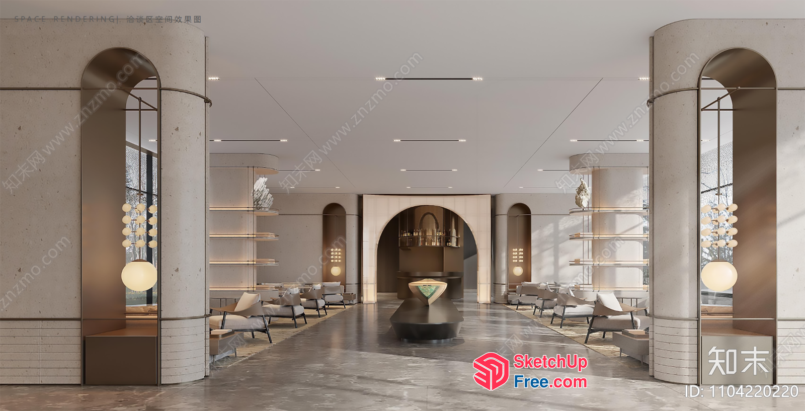 Modern Elegant Lounge Space 3D SketchUp File