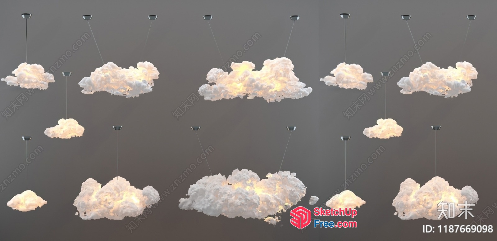 Cloudy Ceiling Light Installation 3D SketchUp File